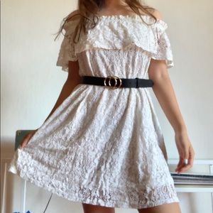 h&m white lace dress
